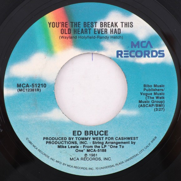Ed Bruce – You're The Best Break That This Old Heart Ever Had 45 Vinyl Record 7" - Picture 4 of 6
